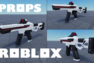 create game ready 3d props roblox, assets, weapons, and vehicle in blender