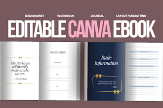canva PDF ebook design journal redesign, workbook design, KDP layout formatting