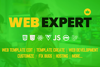 fix or customize website or web template