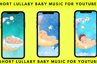 create 100 short lullaby music video for lullaby youtube channel
