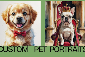 create custom whimsical animal portraits