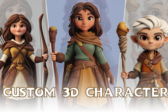 create 3d character modelling, 3d model, toys, action figure for 3d printing