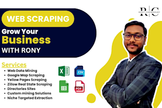 do google map scraping, data mining, yellow pages scraping, and zillow scraping