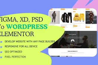 convert PSD to wordpress figma to wordpress with responsive website