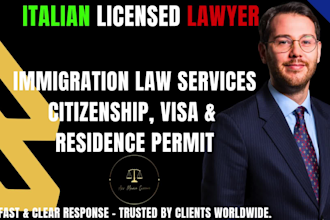 be your italian immigration lawyer for citizenship, visa and residence in italy