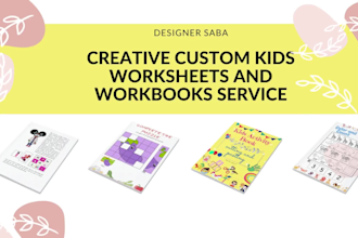 design custom worksheets and activity book for school kids