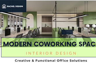 create modern functional coworking office interior design