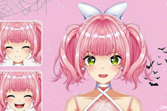 design 2d vtuber model anime vtuber avatar live2d nsfw vtuber for streaming