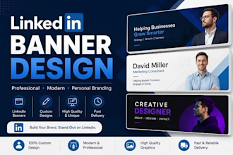 design linkedin banners, post and social media graphics