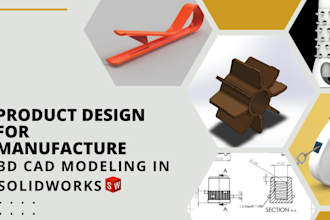 do product designing and 3d cad modeling using solidworks