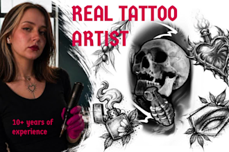 design a custom graphic linework and fineline tattoo