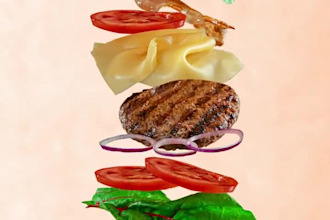 create a 3d food animation, 3d food model with rendering