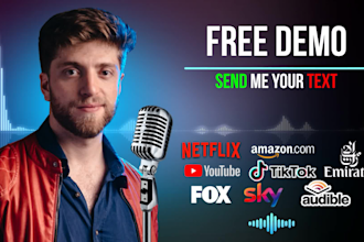 record your english male voice over with an italian accent
