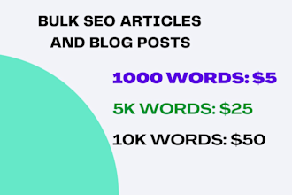 write bulk SEO articles and blog posts