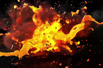create fire water logo intro in 4k