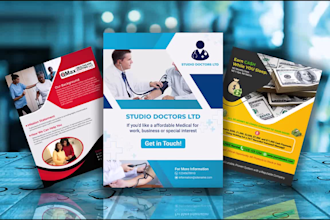 design marketing flyer, poster, sales sheet, annual report
