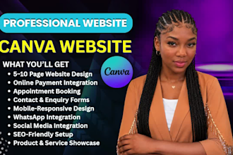 do custom canva website design, landing page, and redesign