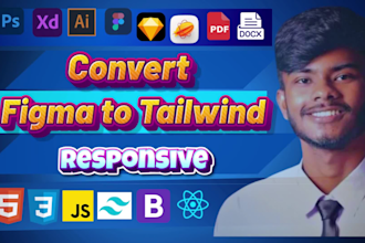 convert figma to tailwind CSS, PSD to tailwind with reactjs