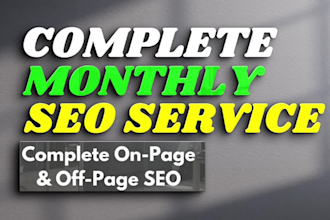complete monthly SEO service, website ranking