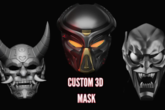 sculpt 3d cosplay mask oni mask vintage mask 3d helmet 3d armor for 3d printing