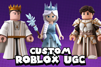create 3d roblox ugc avatar, custom model, accessory, property for roblox game