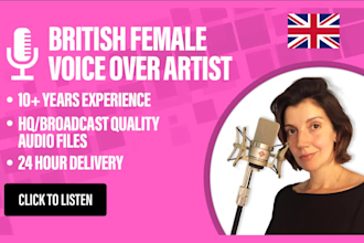 record your 100 words british female voice over today