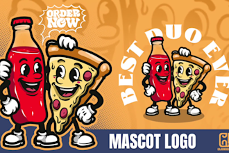 create a vintage mascot logo and retro cartoon character