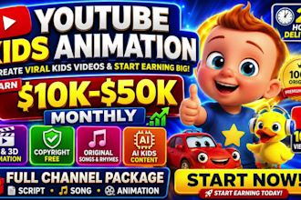 create 3d kids nursery rhymes videos and youtube animation for kids
