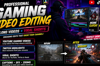 edit engaging youtube gaming videos and twitch highlights