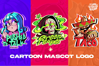 custom mascot character logo design for brands and companies