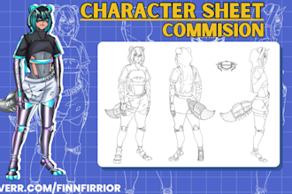draw a custom character reference sheet for your dnd pngtuber vtuber model