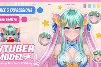 design a high quality vtuber live2d model ready to rig