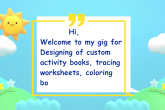 design  kindergarten worksheets, activity books and coloring books