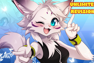draw furry art, fursona, furry pfp, furry illustration and anthro art