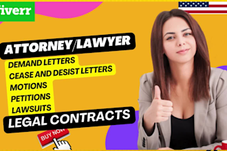 write demand, cease and desist letters, motions, lawsuits, contracts as a lawyer