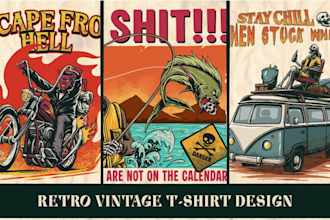 design retro vintage t shirt for outdoor clothing brand merch
