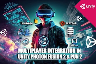 develop multiplayer game using unity3d, photon mirror fusion