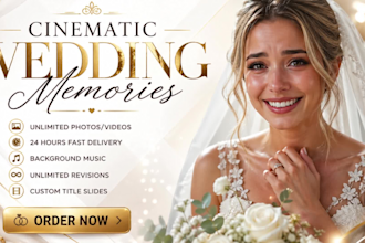 create wedding, birthday, funeral memorial photo video  slideshow