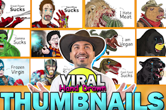 draw viral cartoon youtube thumbnails