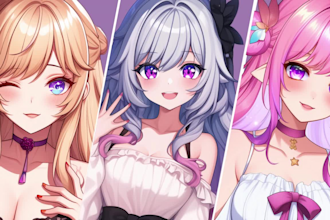 draw anime character for vtuber, fanart, pfp, avatar or oc art illustration