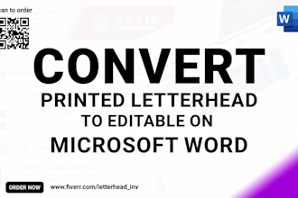 convert your printed letterhead to editable on microsoft word