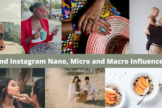 find instagram nano influencer, macro influencer and micro influencer