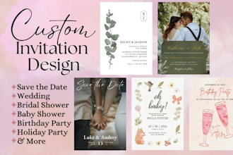 design wedding, save the date, or any type of invitation