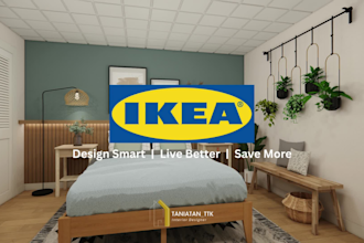 create interior design with ikea products and shopping list