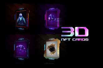 create unique 3d animated nft card, trading cards