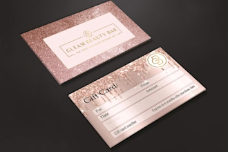 design loyalty card, gift card, voucher, discount card quick delivery