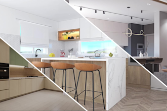 remodel and design kitchen interior by 3d rendering