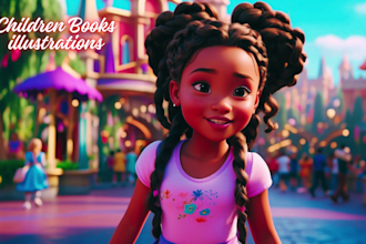 design adorable african american children book illustrations using midjourney ai