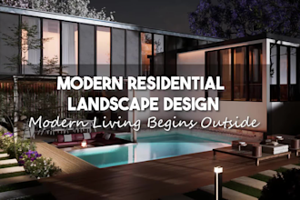 design realistic 3d backyard and garden landscape