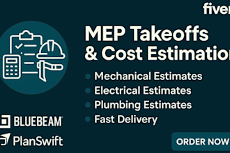perform mep takeoffs and cost estimation